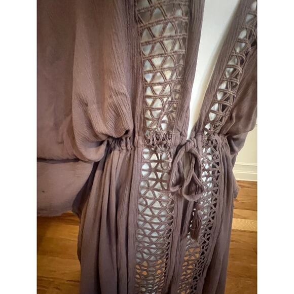 SKYE SWIM COVER TAUPE TIE WAIST CUT OUT DETAILING WOMENS ONE SIZE - Picture 6 of 9